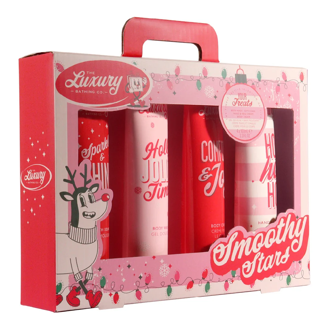 Set Cadou Smoothy Stars, Candy Canes, 4 Articole, The Luxury Bathing Company