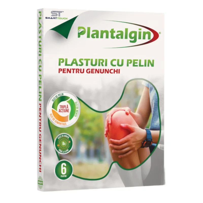 Plasturi Cu Pelin Pentru Genunchi, Plantalgin, 6 Bucăți, Smart Touch