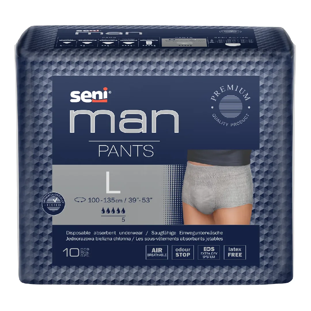 Chilot Elastic Absorbant, Man Pants, L, 10 Bucați, Seni
