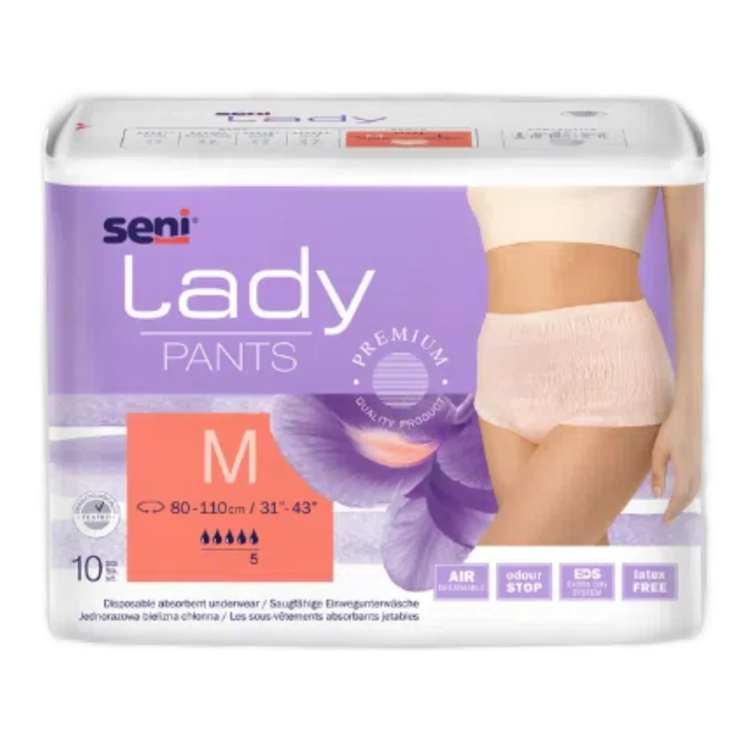 Chiloți Elastici Absorbant, Lady Pants, M, 10 Bucăți, Seni