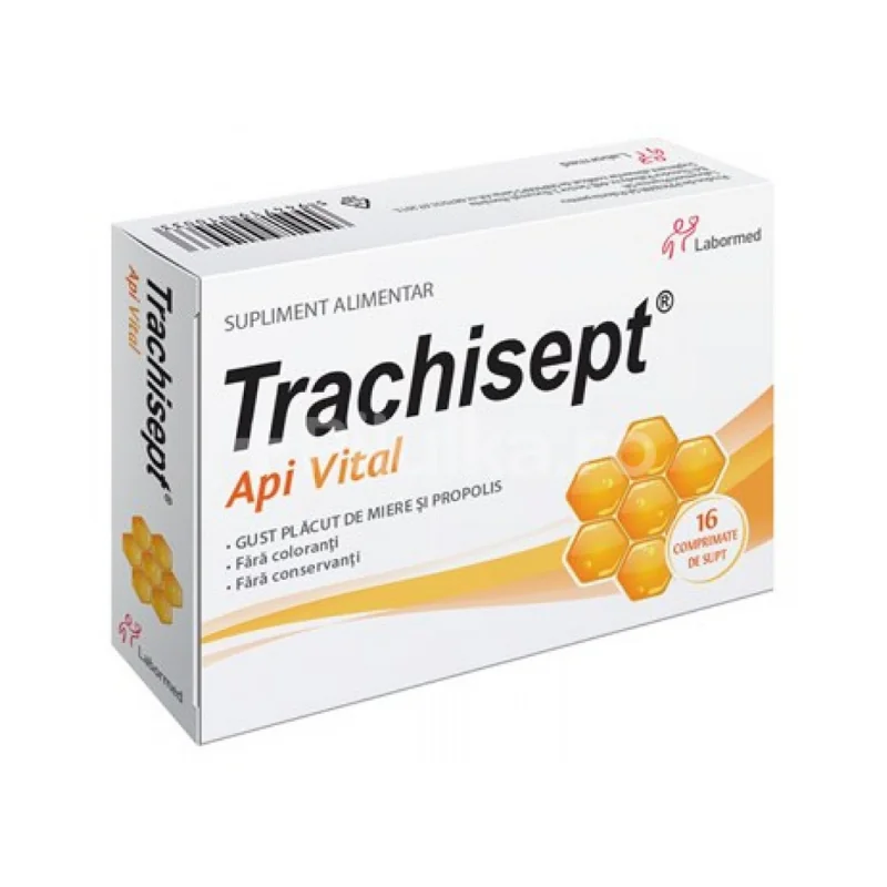Trachisept Api Vital, 16 Comprimate De Supt