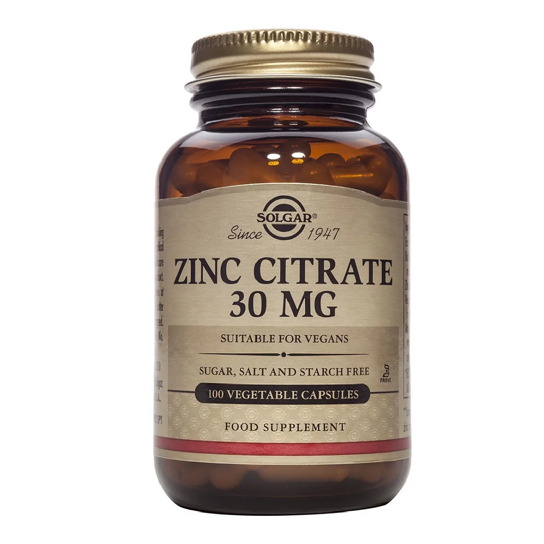 Zinc Citrate, 30 Mg, 100 Capsule, Solgar