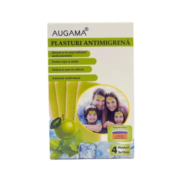 Plasturi Antimigrena, 5*12 Cm, 4 Bucăți, Augama