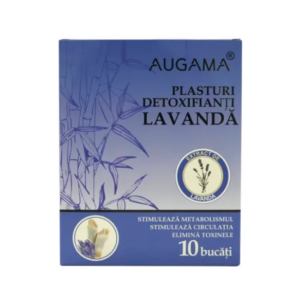 Plasturi Detoxifianti Cu Lavanda, 10*12 Cm, 10 Bucati, Augama
