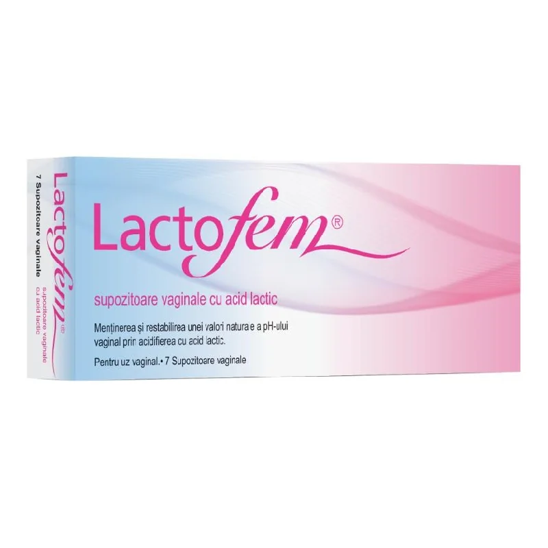 Supozitoare Vaginale Cu Acid Lactic, 7 Bucăți, Lactofem