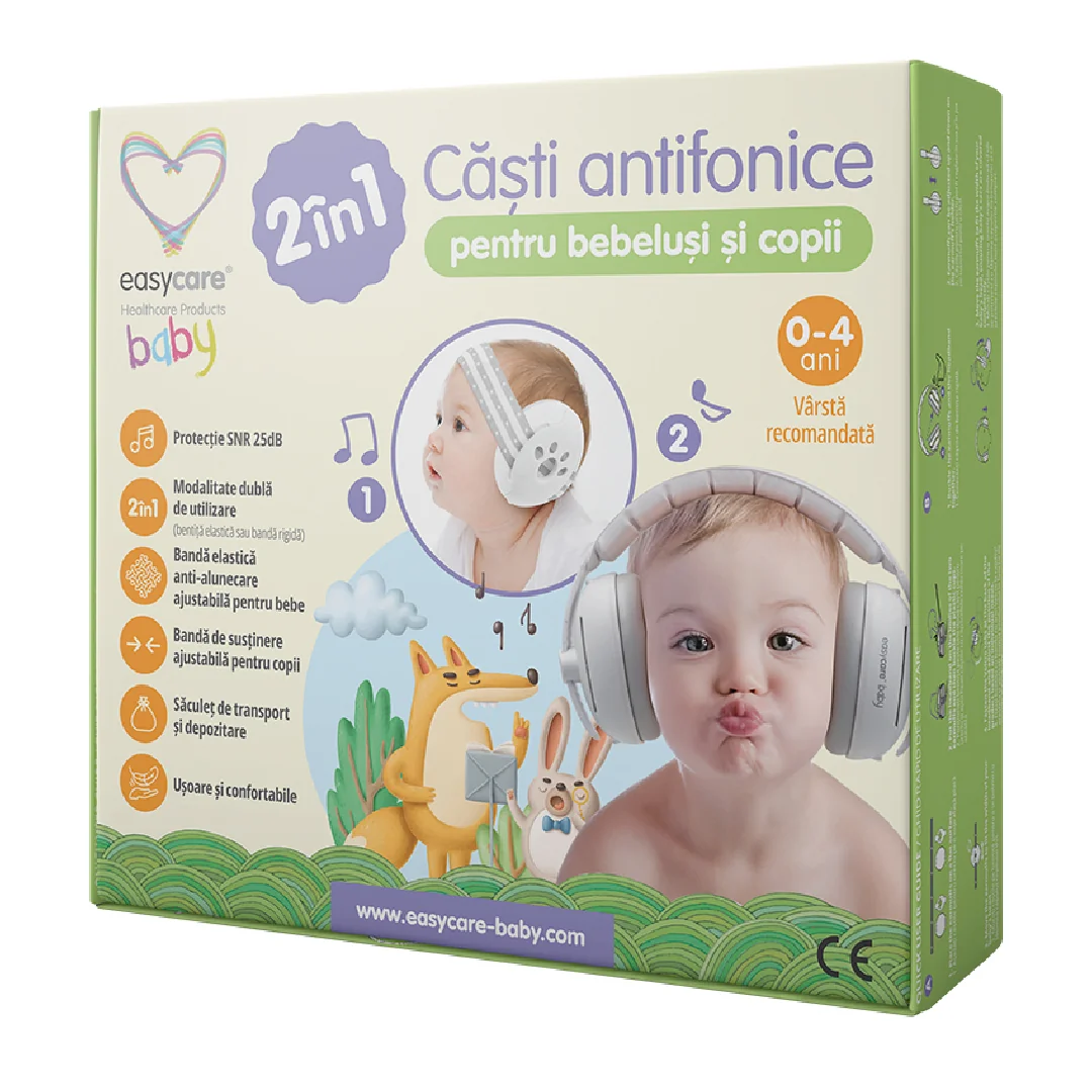 Casti Antifonice Pentru Bebelusi Si Copii, 0-4 Ani, EasyCare Baby