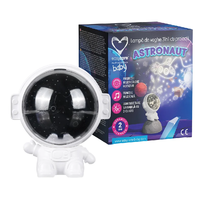 Lampa De Veghe 3 In 1 Cu Proiecții Astronaut, EasyCare Baby