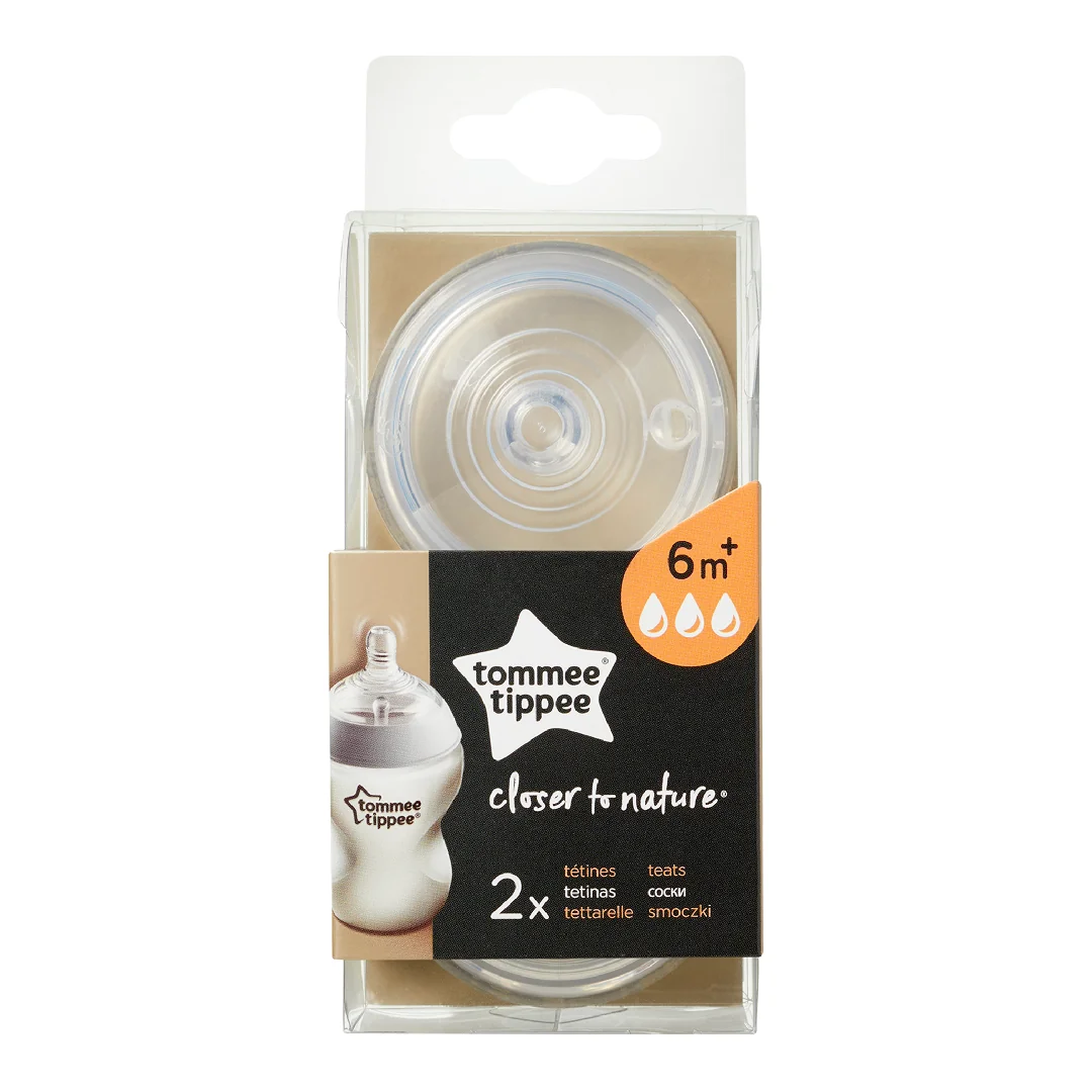 Tetina Din Silicon Flux Rapid, 6 Luni+, 2 Bucăți, Tommee Tippee