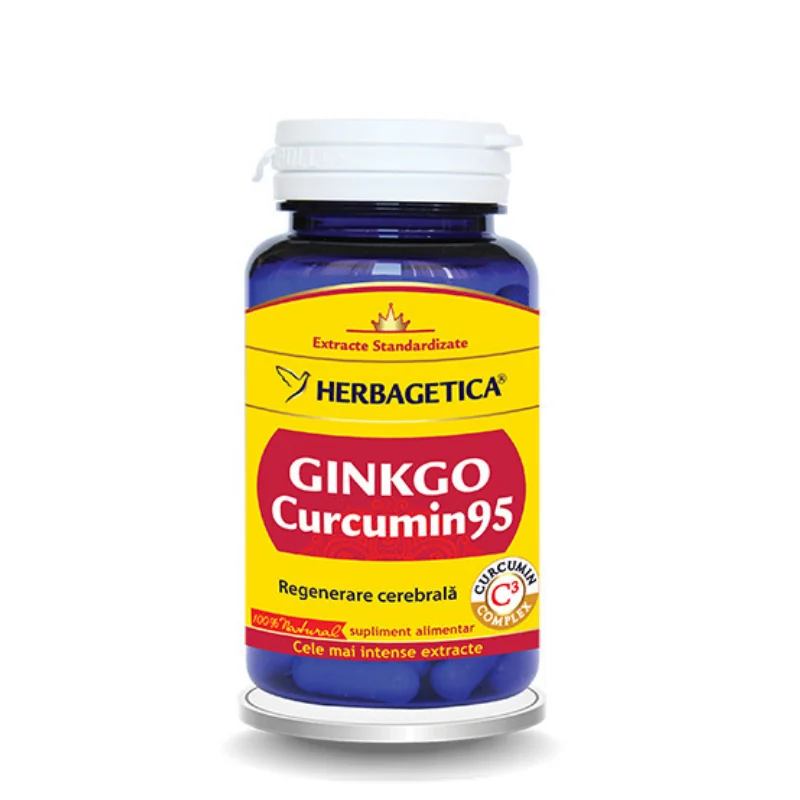 Ginkgo Curcumin 95, 60 Capsule, Herbagetica