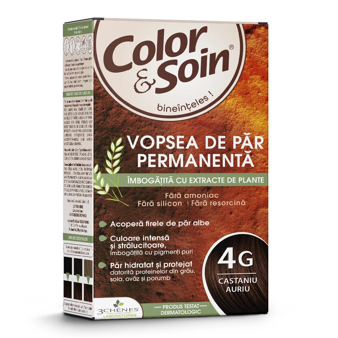 Vopsea De Par Fara Amoniac, Fara Silicon, Castaniu Auriu, 4G, Color&Soin
