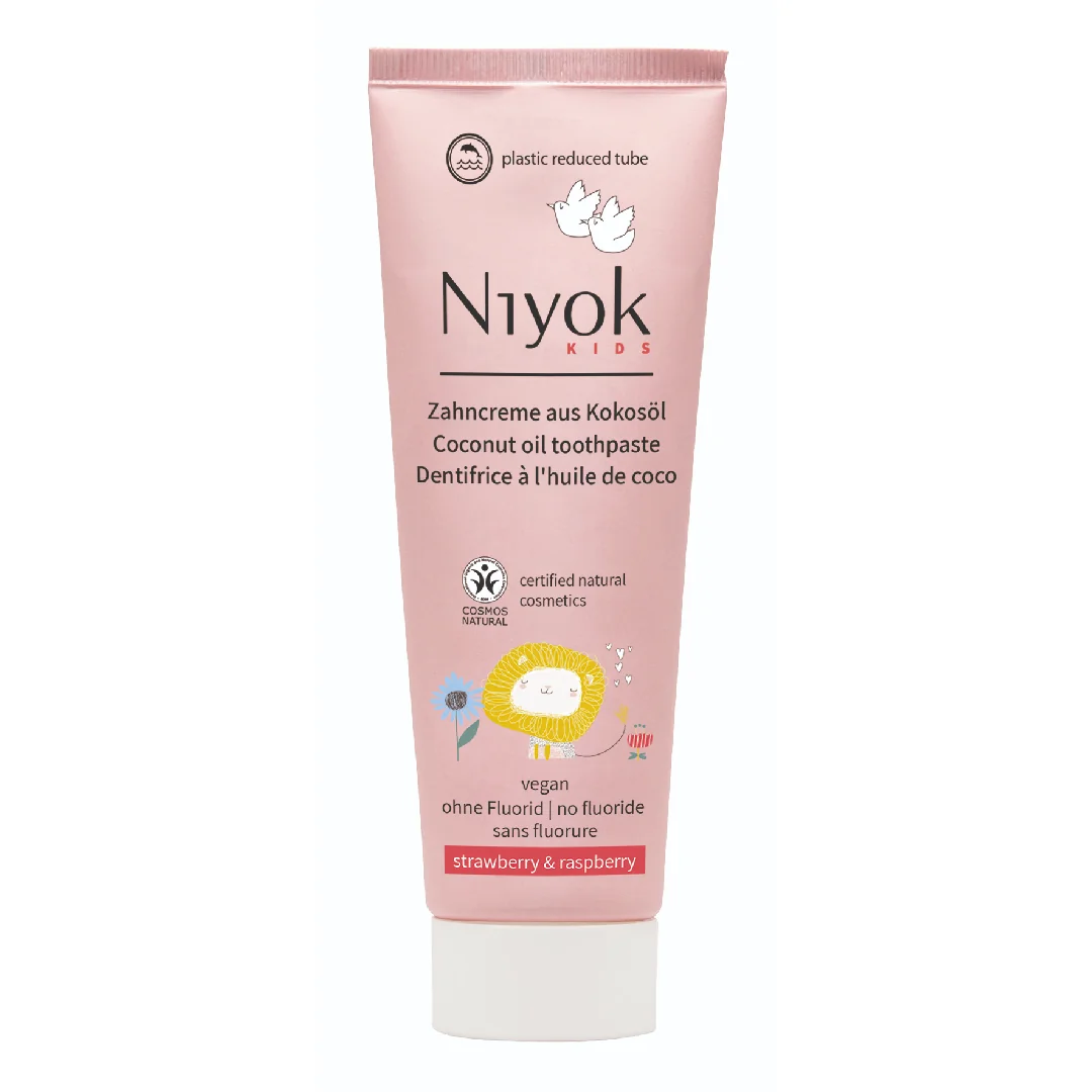 Pasta De Dinti Pentru Copii Cu Ulei De Cocos, Capsuni Si Zmeura, 75 Ml, Niyok