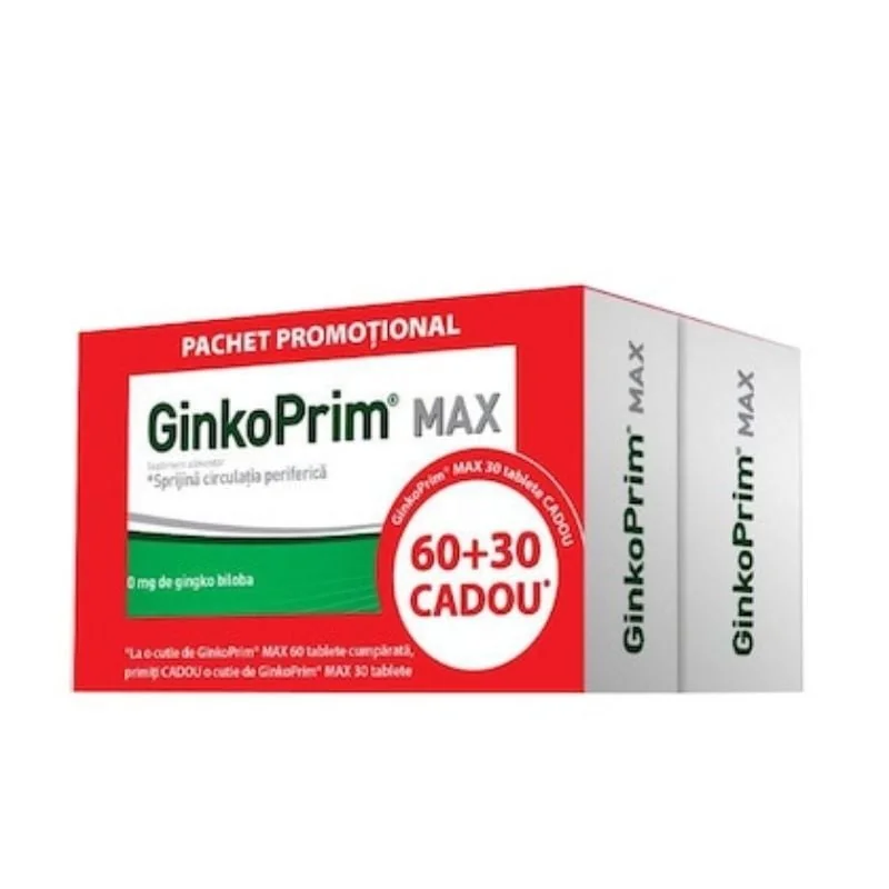 W Ginkoprim Max 120 Mg, 60 Tablete + W Ginkoprim Max 120 Mg, 30 Tablete Cadou