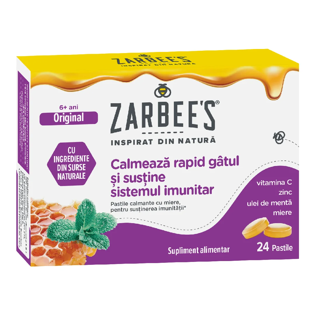 Pastile Pentru Dureri De Gat, 24 Pastile, Zarbees
