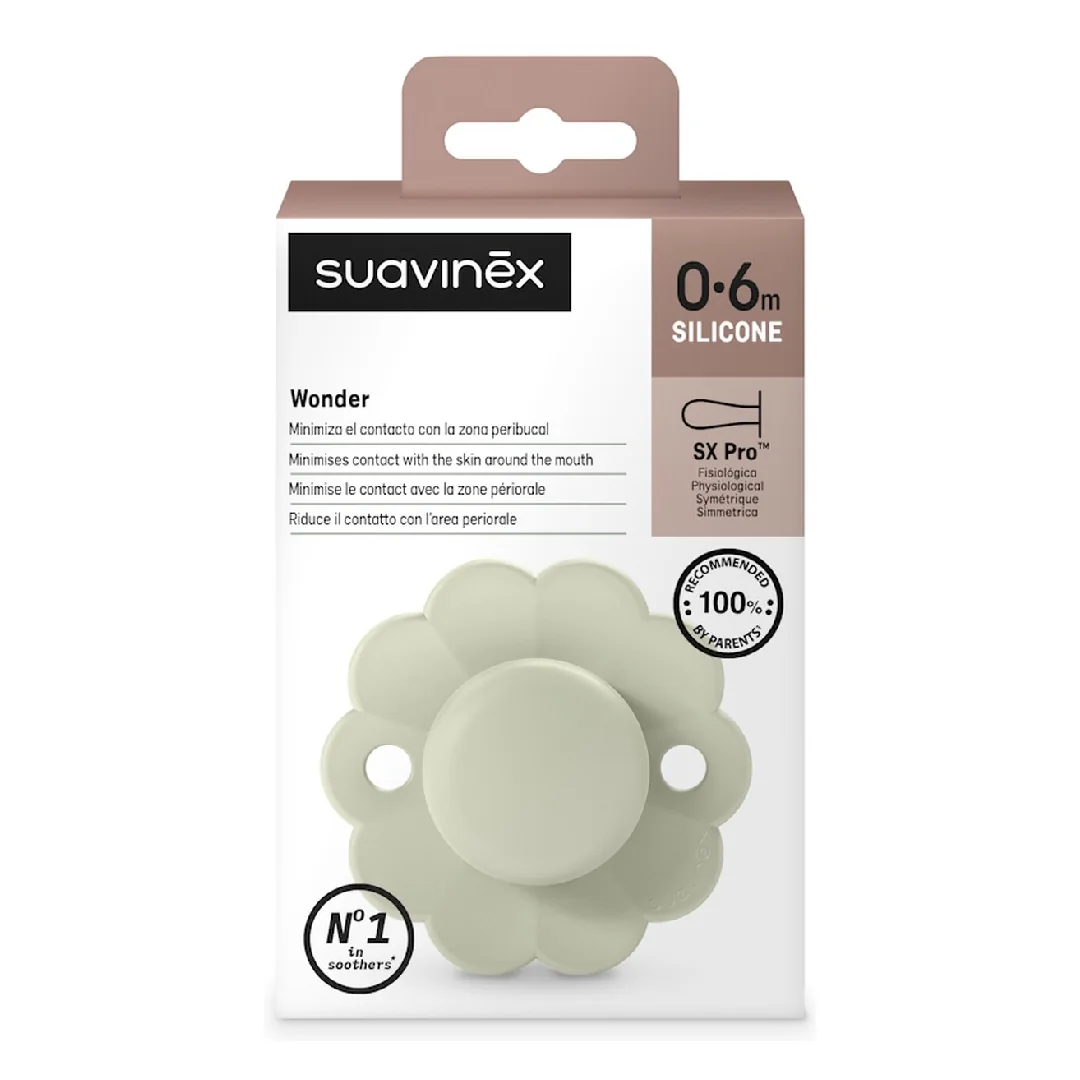 Suzeta Fiziologica Din Silicon Wonder, 0-6 Luni, Aqua, 1 Bucata, Suavinex