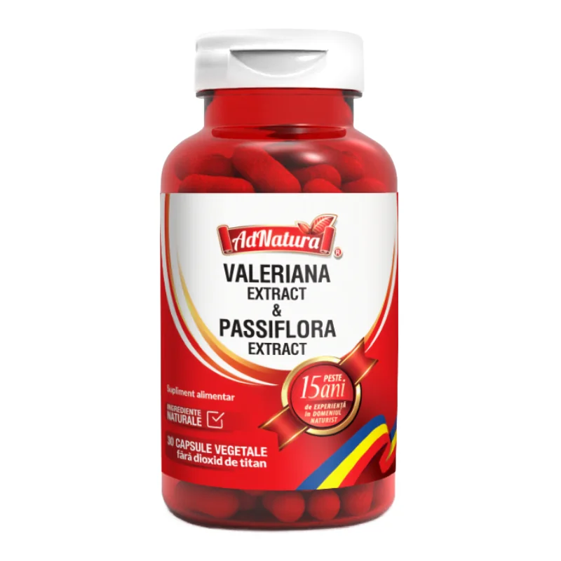 Valeriana + Passiflora, 30 Capsule, ADNATURA