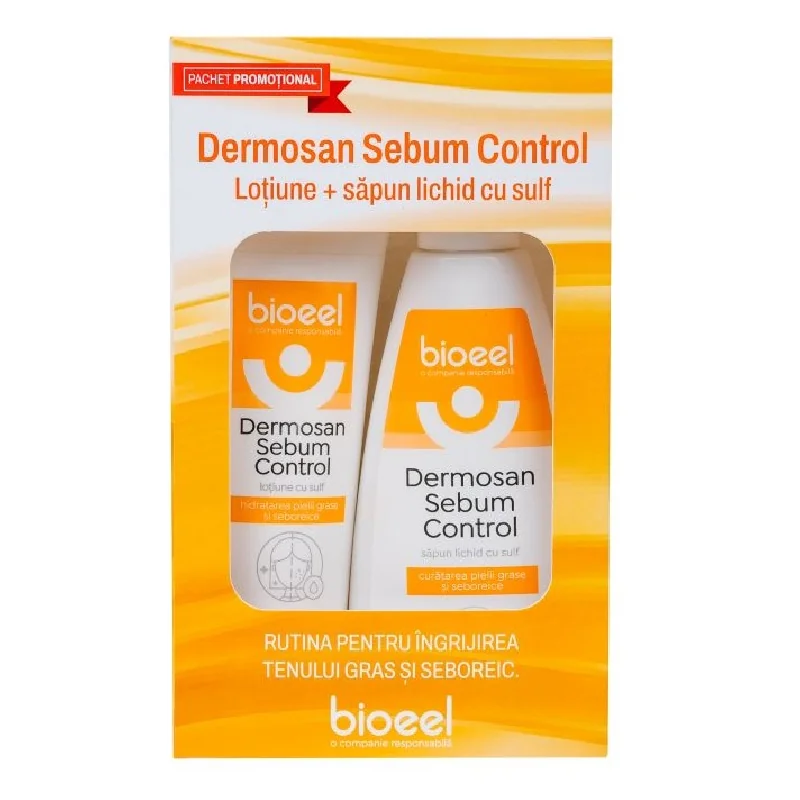 Pachet Sapun Si Lotiune Dermosan Sebum Control, 200 Ml + 100 Ml, Bioeel