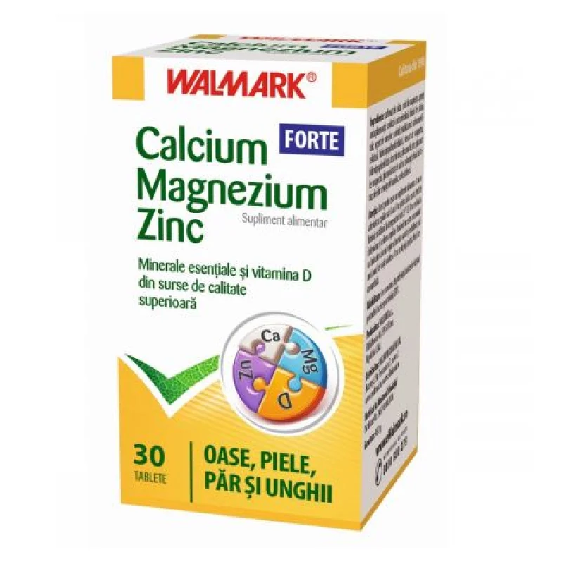 Calciu Magneziu Zinc Forte, 30 Tablete, Walmark