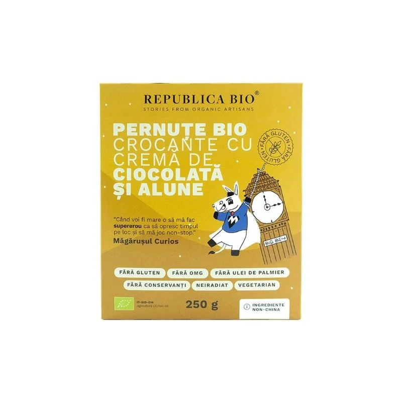 Republica Bio Pernute Bio Crocante Cu Crema De Ciocolata Si Alune Fără Gluten, 250g
