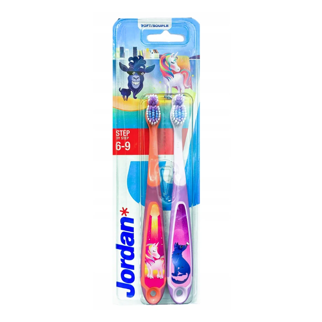 Set De 2 Periuțe De Dinți Pentru Copii, 6-9 Ani, Jordan