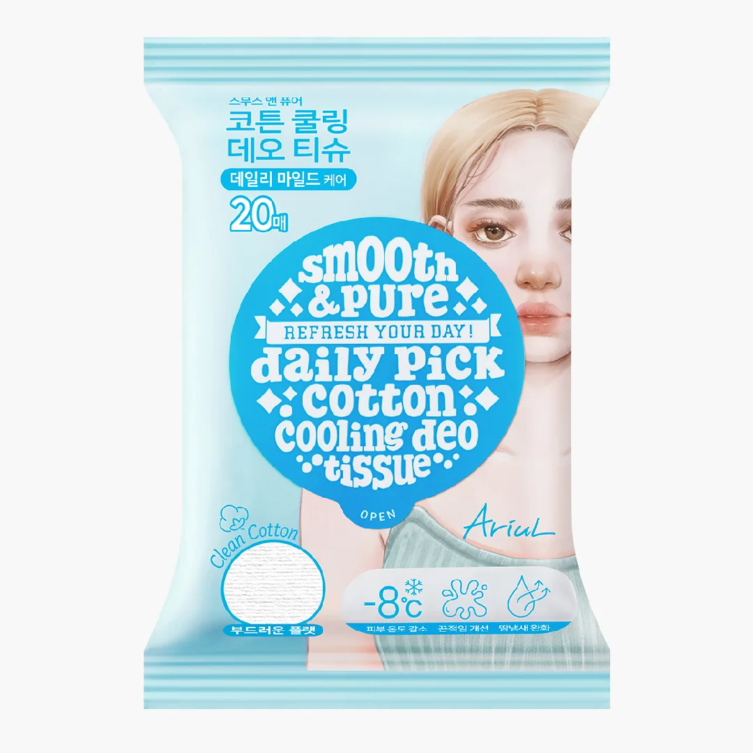 Servetele Deodorante Smooth & Pure Cotton Cooling, 20 Bucati, Ariul