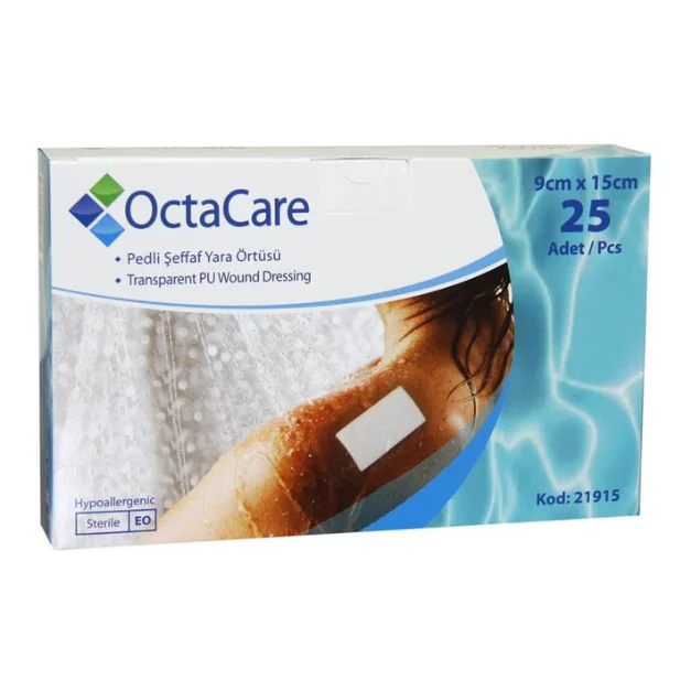 Plasturi Sterili Film, Rezistenți La Apă, 9*15 Cm, 25 Bucăți, OctaCare