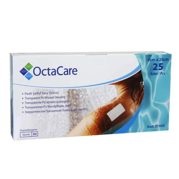 Plasturi Sterili Film, Rezistenți La Apă, 9*20 Cm, 25 Bucăți, OctaCare