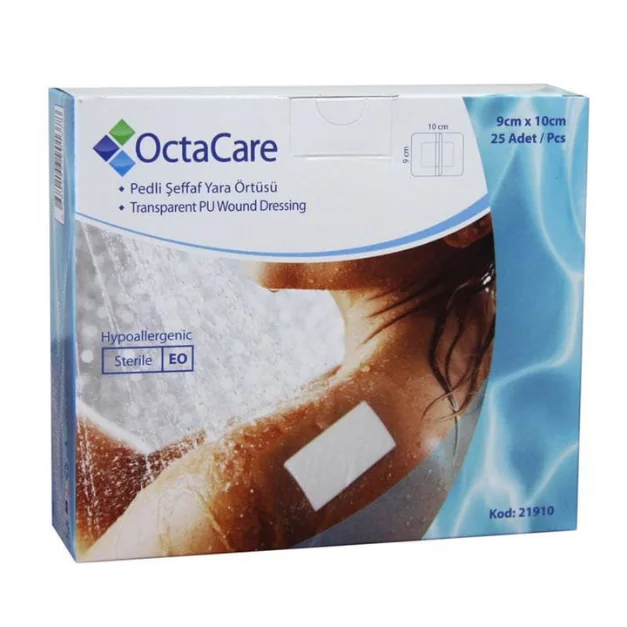 Plasturi Sterili Film, Rezistenți La Apă, 9*10 Cm, 25 Bucăți, OctaCare