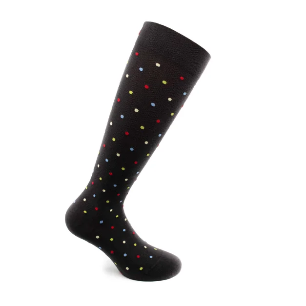 Sosete Bumbac Pana La Genunchi, Fancy Socks, Negru - S