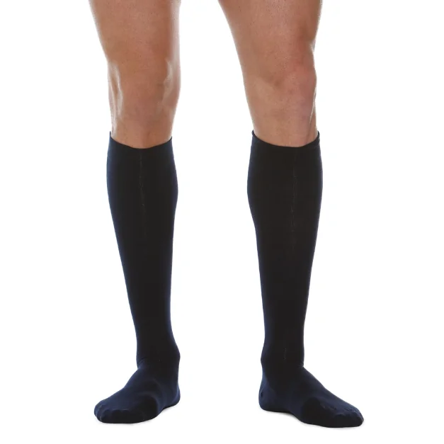 Sosete Din Lana Si Casmir, Pana La Genunchi, Bleumarin - 6 (XXL)