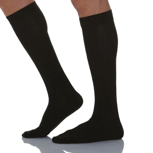 Sosete Din Lana Și Casmir, Până La Genunchi, Negru - 5 (XL)