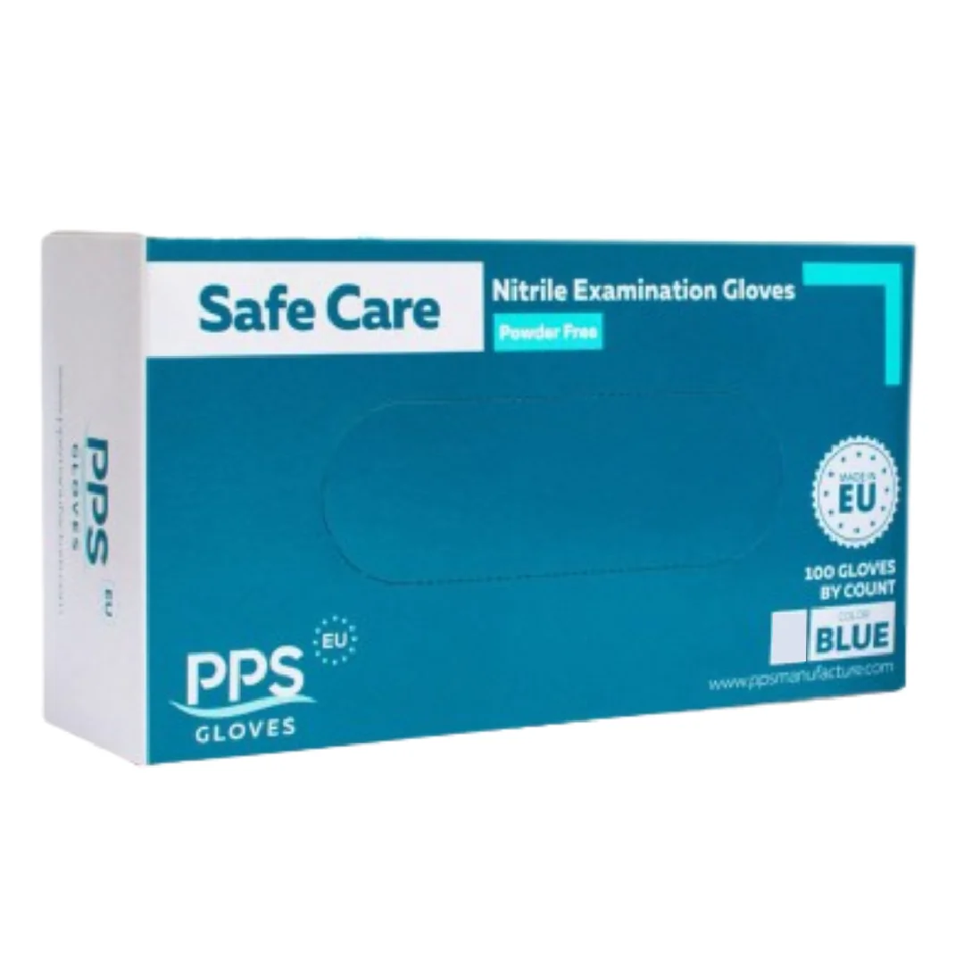 Manusi Nitril Safe Care PPS Albastre, 100 Bucati, PPS Gloves-L