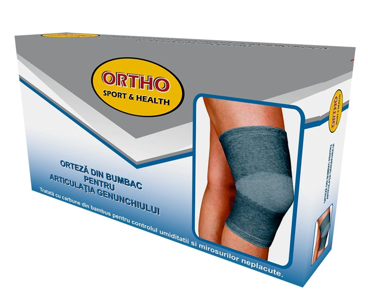 Genunchiera Din Bumbac Tratata Cu Carbune Din Bambus - L