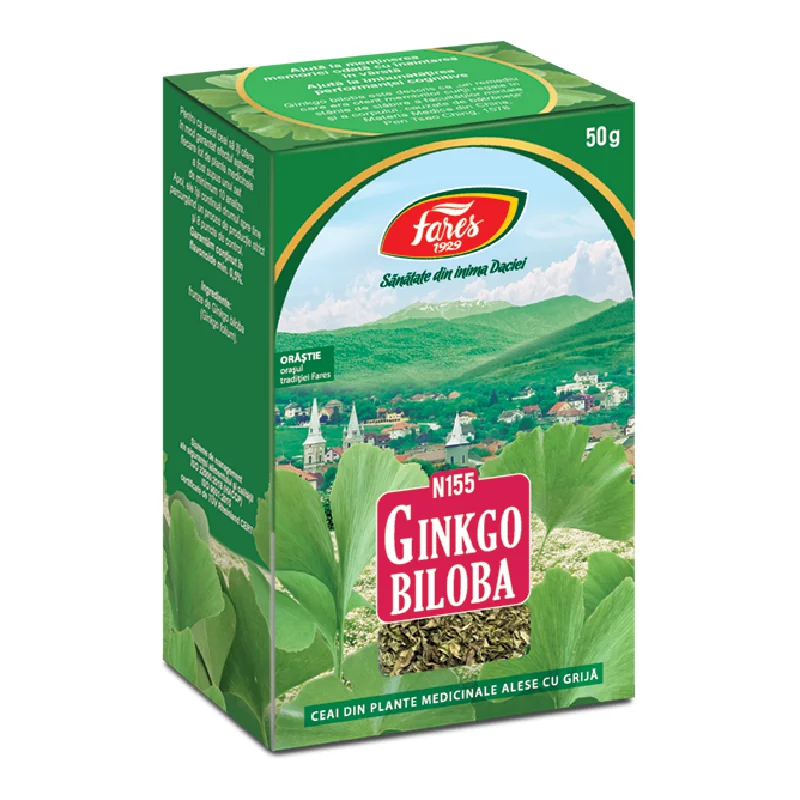 Ceai Ginkgo Biloba Frunze N155, 50 G, Fares