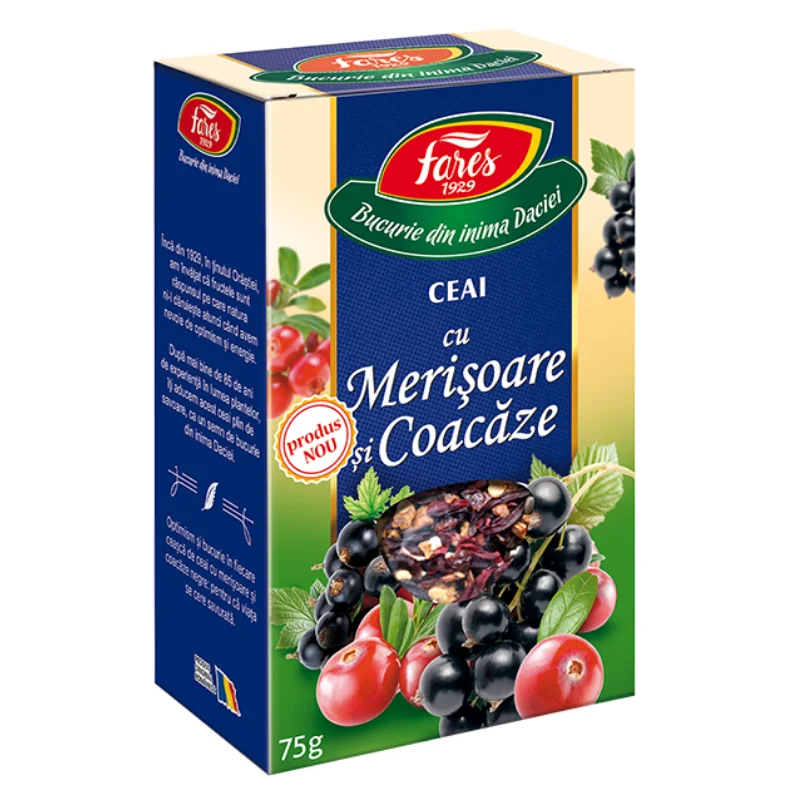 Ceai Cu Merișoare Și Coacăze, 75 G, Fares