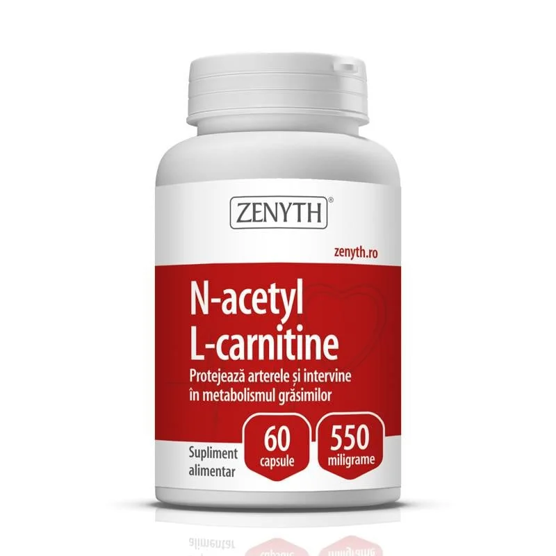 N-Acetyl L-Carnitine 550mg, 60 Capsule, Îmbunătățire Performanțe Fizice