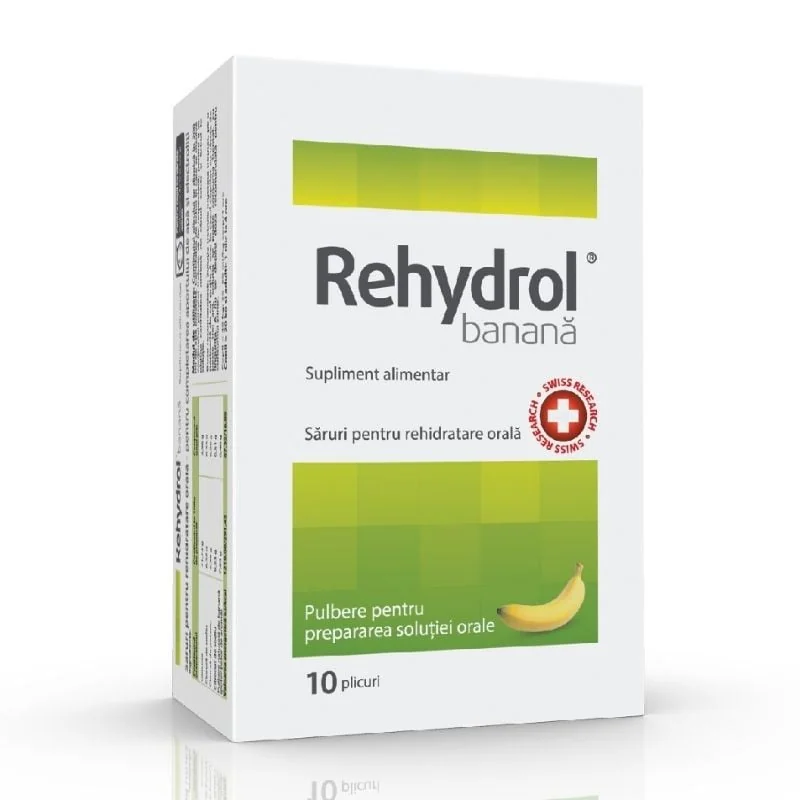 Saruri De Rehidratare Cu Aroma De Bananas Rehydrol, 10 Plicuri, Mba Pharma Innovation