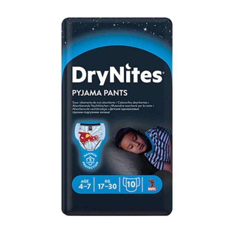 Scutece Baieti DryNites, 4-7 Ani, 17-30 Kg, 10 Bucati, Huggies