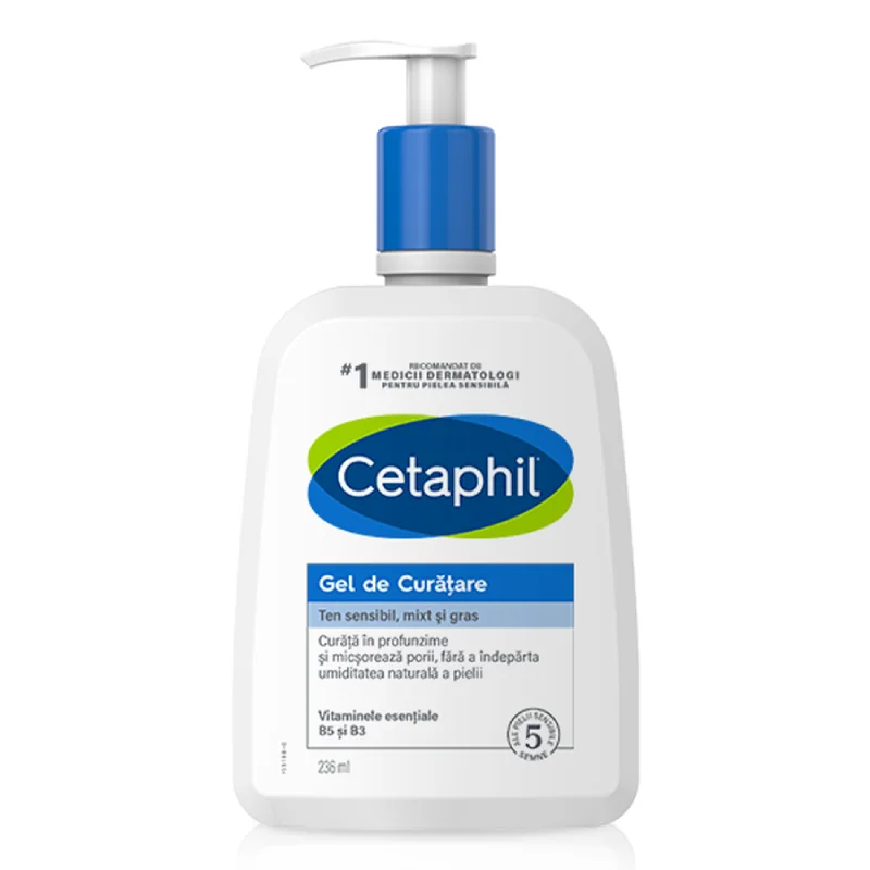 Gel De Curatare Pentru Ten Normal-Gras, 236 Ml, Cetaphil