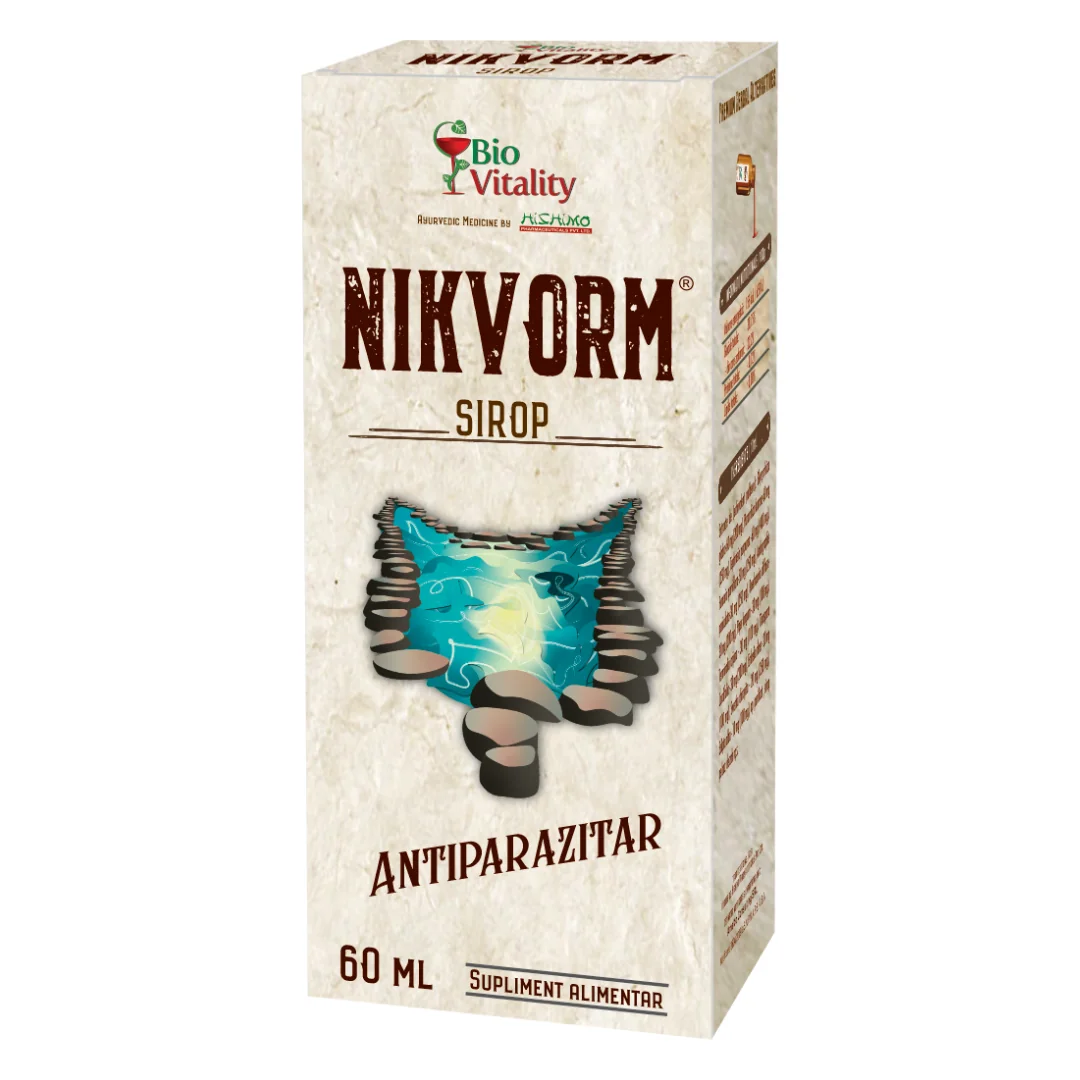 Sirop Pentru Eliminarea Parazitilor Intestinali, 60 Ml, Nikvorm