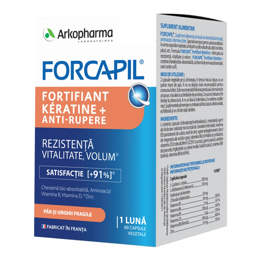 Forcapil Fortifiant Keratina+, 60 Capsule, Arkopharma