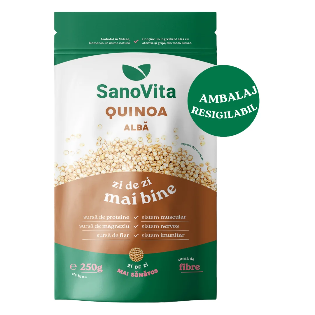 Quinoa Albă, Pungă Cu Zipper, 250g, Sanovita