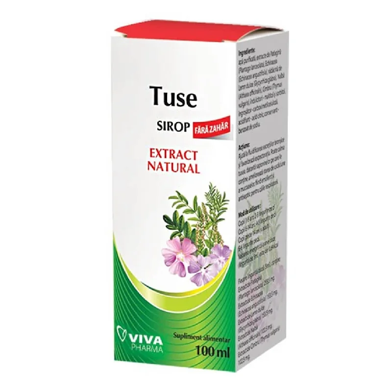 Sirop Tuse Fără Zahăr, 100Ml, Viva