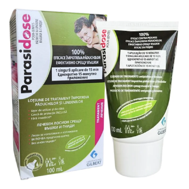 Lotiune Tratament Împotriva Păduchilor Și Lindinilor Parasidose, 100 Ml, Gilbert