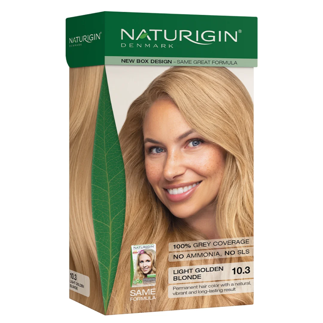 Vopsea Pentru Par Nuanta 10.3 Light Golden Blonde, 115 Ml, Naturigin