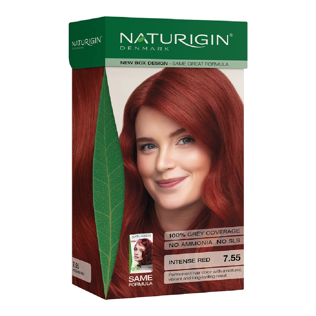 Vopsea Pentru Par Nuanta 7.55 Intense Red, 115ml, Naturigin