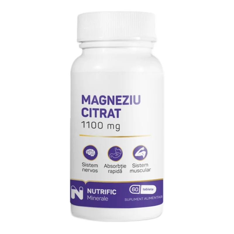 Magneziu Citrat 1100mg, 60 Tablete, Nutrific