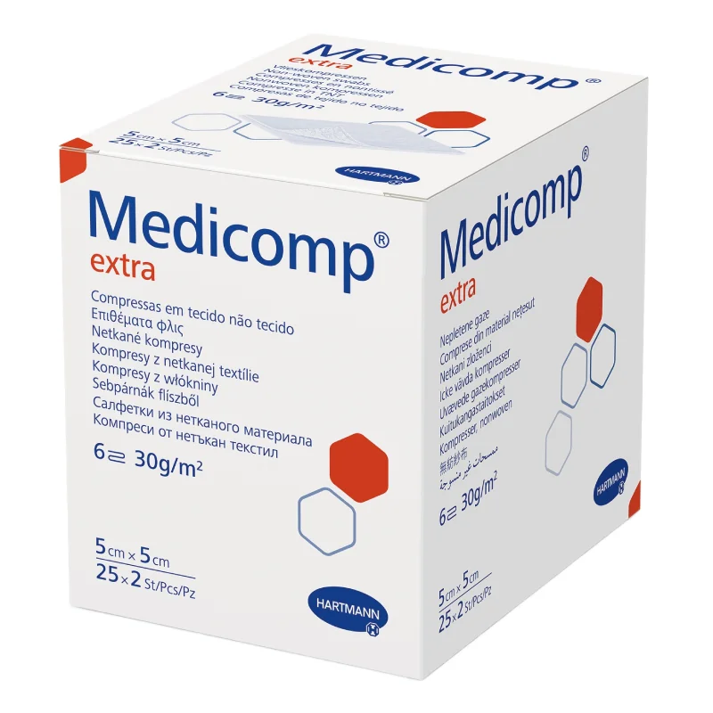 Comprese Sterile Medicomp Extra, 5*5 Cm, 25 Bucăți, Hartmann