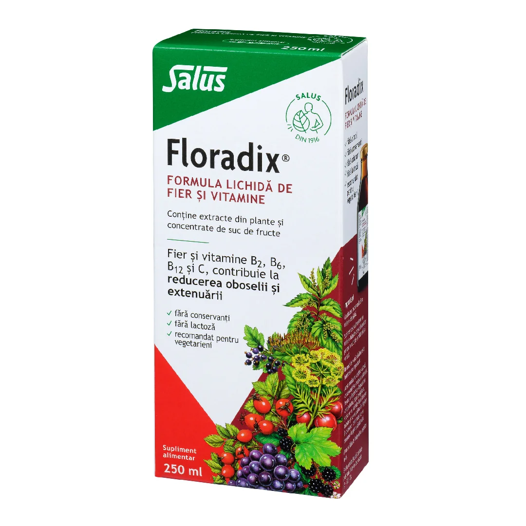 Formula Lichida De Fier Si Vitamine Floradix®, 250 Ml, Salus