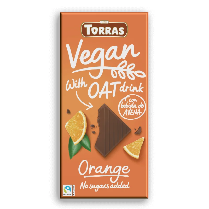 Ciocolata Vegana Cu Portocala Si Bautura De Ovaz, 100g, Torras