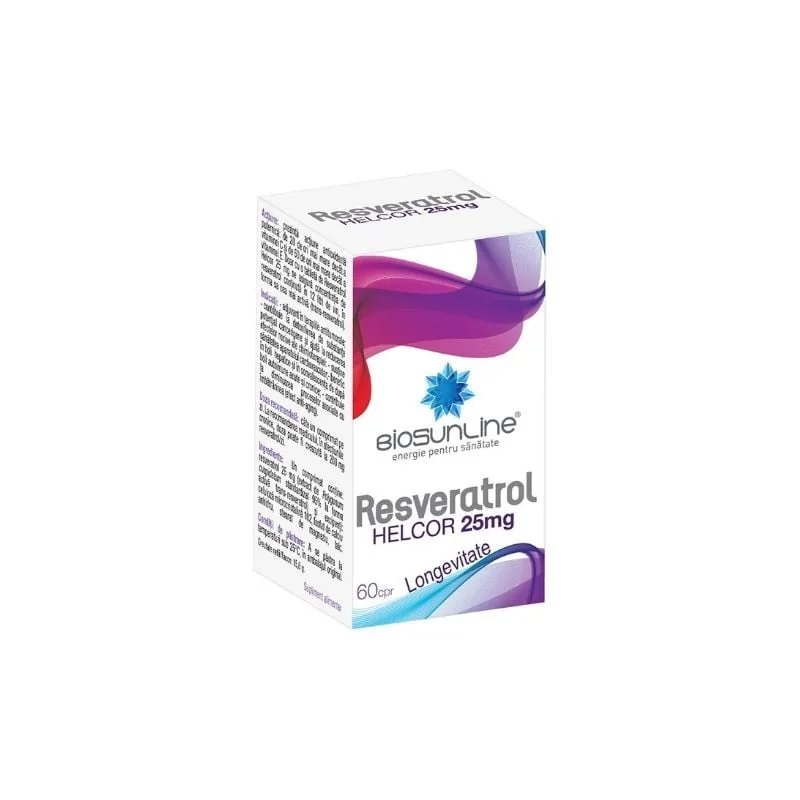 Resveratrol 25Mg, 60 Comprimate, Helcor